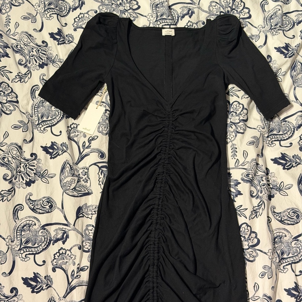 Elegant Black Ruched Dress